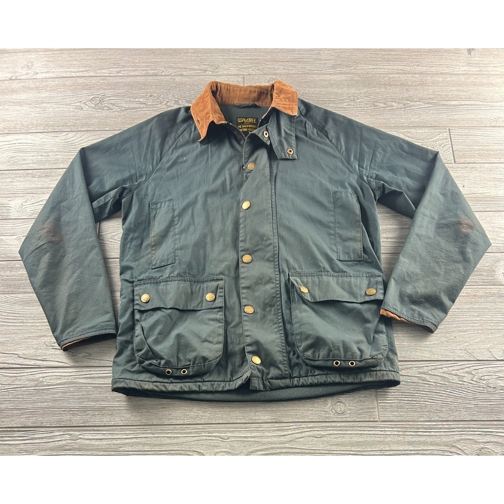 Men's M Coalatree The Backwoods Hunting Jacket Black Waxed Cotton Field Military